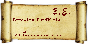 Borovits Eutímia névjegykártya